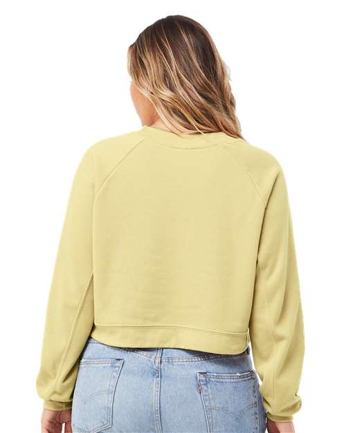 BELLA + CANVAS Women's Crop Raglan Crewneck Sweatshirt 7505