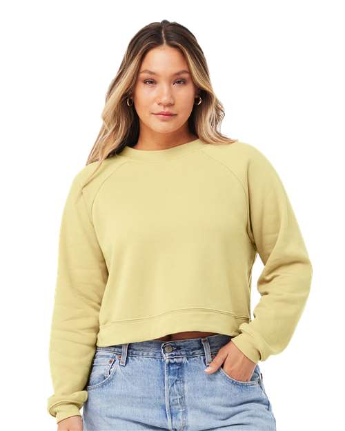BELLA + CANVAS Women's Crop Raglan Crewneck Sweatshirt 7505