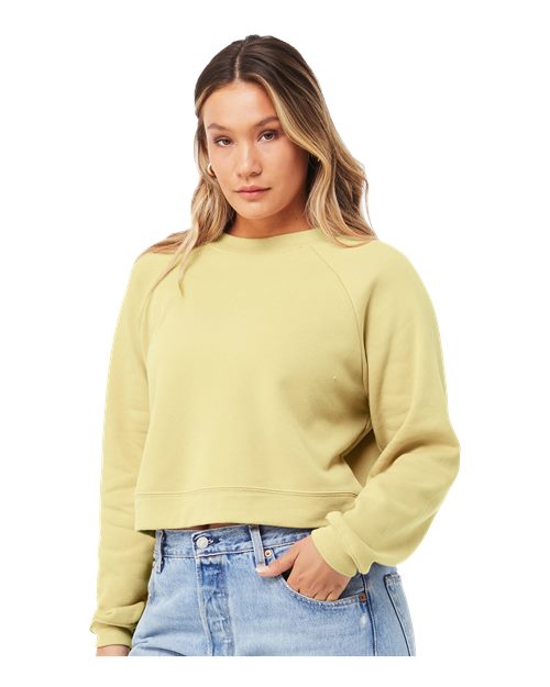 BELLA + CANVAS Women's Crop Raglan Crewneck Sweatshirt 7505