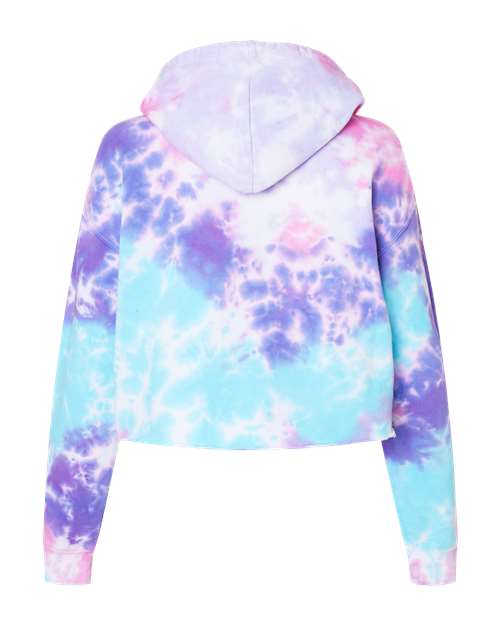 Colortone Women's Tie-Dyed Crop Hooded Sweatshirt 8333