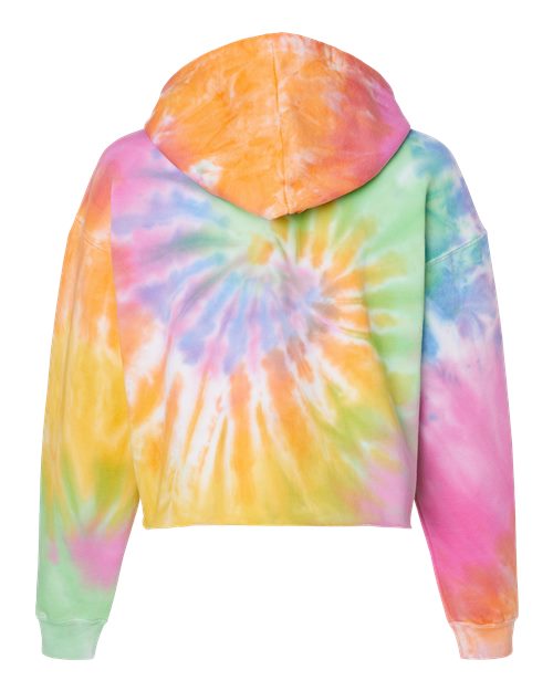 Colortone Women's Tie-Dyed Crop Hooded Sweatshirt 8333