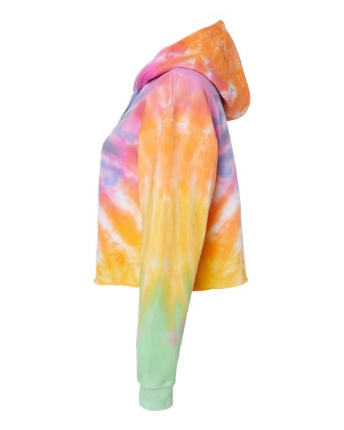 Colortone Women's Tie-Dyed Crop Hooded Sweatshirt 8333