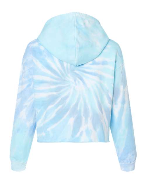 Colortone Women's Tie-Dyed Crop Hooded Sweatshirt 8333