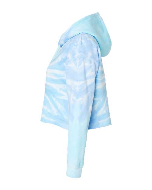 Colortone Women's Tie-Dyed Crop Hooded Sweatshirt 8333