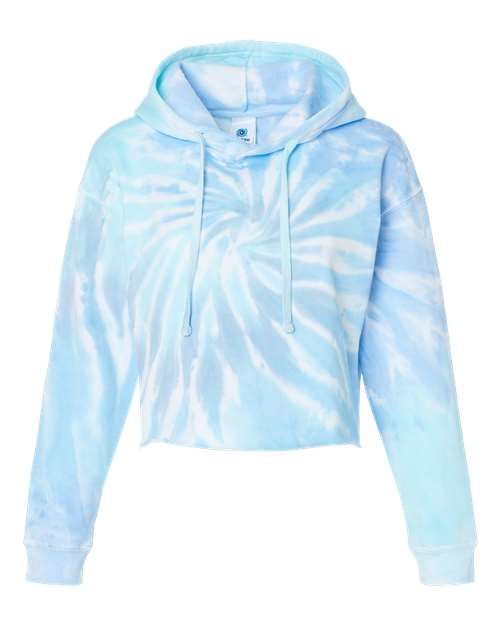 Colortone Women's Tie-Dyed Crop Hooded Sweatshirt 8333