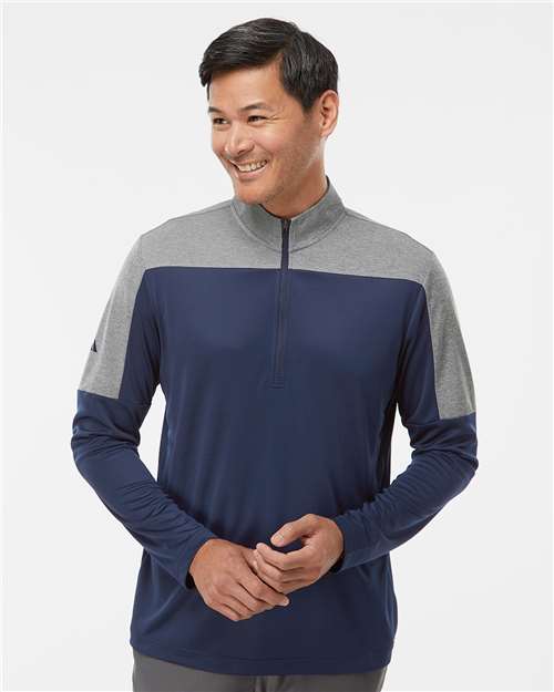 Adidas Men's Ultimate365 Lightweight Colorblocked Quarter-Zip Pullover A552