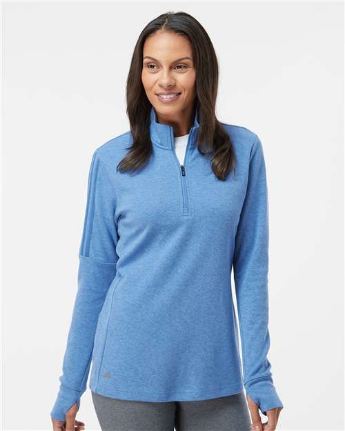 Adidas Women's 3-Stripes Quarter-Zip Sweater Pullover A555