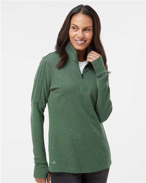 Adidas Women's 3-Stripes Quarter-Zip Sweater Pullover A555