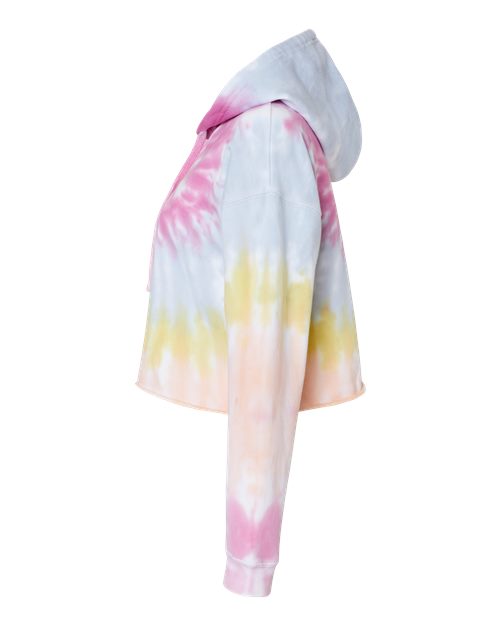 Colortone Women's Tie-Dyed Crop Hooded Sweatshirt 8333