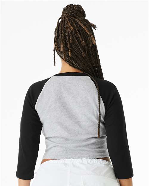 BELLA + CANVAS Women's Micro Rib Three-Quarter Raglan Sleeve Baby Tee 1200