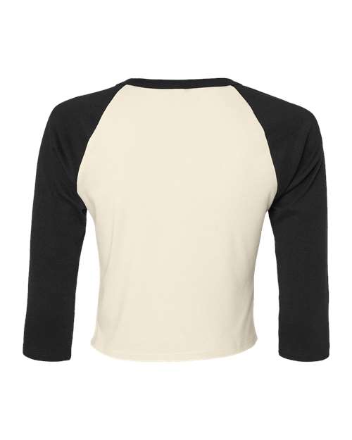 BELLA + CANVAS Women's Micro Rib Three-Quarter Raglan Sleeve Baby Tee 1200