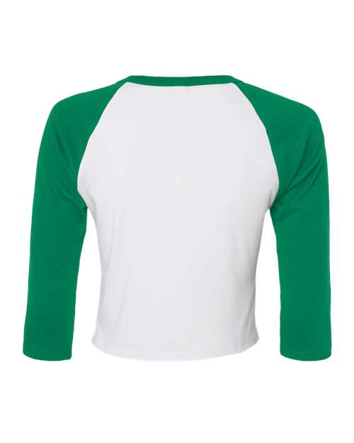 BELLA + CANVAS Women's Micro Rib Three-Quarter Raglan Sleeve Baby Tee 1200