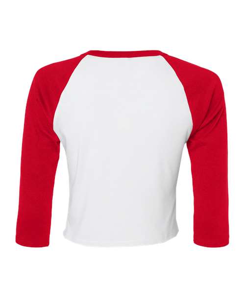 BELLA + CANVAS Women's Micro Rib Three-Quarter Raglan Sleeve Baby Tee 1200
