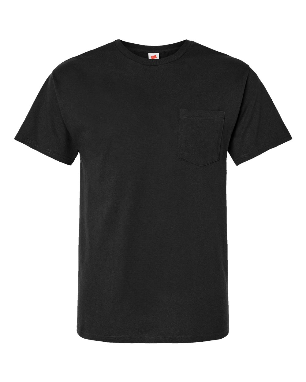 Hanes 5290P - Unisex Essential-T Pocket T-Shirt - Black