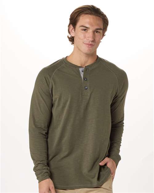 Boxercraft Unisex Henley Long Sleeve T-Shirt BM3101