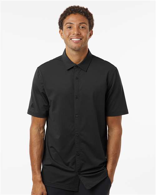 Adidas Men's Full Button Down Short Sleeve Shirt A595