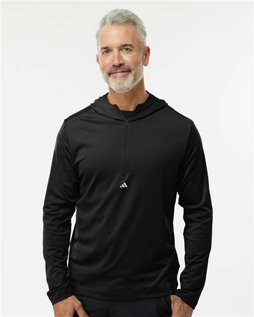 Adidas Men's Lightweight Quarter-Zip Hooded Pullover A596