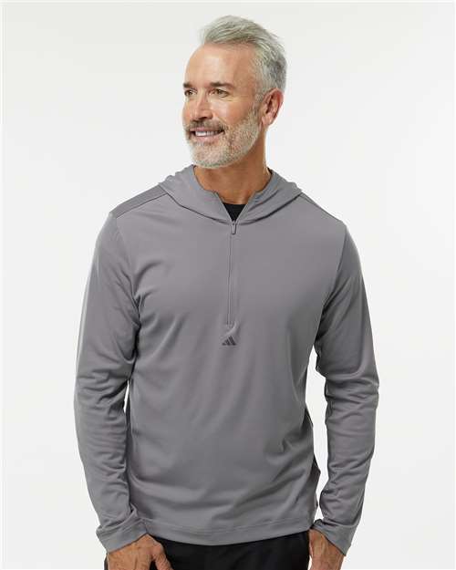 Adidas Men's Lightweight Quarter-Zip Hooded Pullover A596