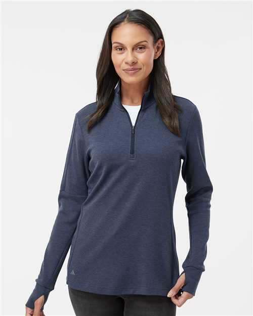 Adidas Women's 3-Stripes Quarter-Zip Sweater Pullover A555