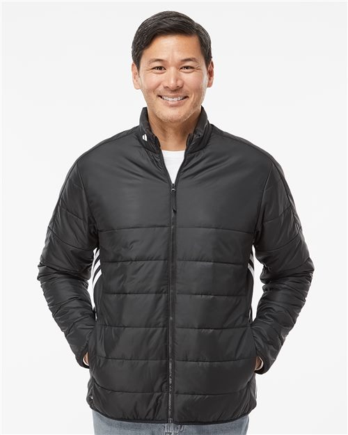 Adidas Men's 3-Stripes Puffer Full-Zip Jacket A570