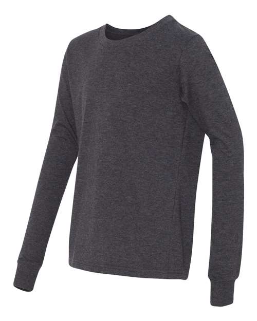 BELLA + CANVAS Youth Heather CVC Long Sleeve Tee 3501YCVC