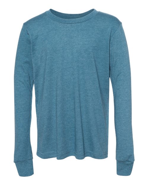 BELLA + CANVAS Youth Heather CVC Long Sleeve Tee 3501YCVC