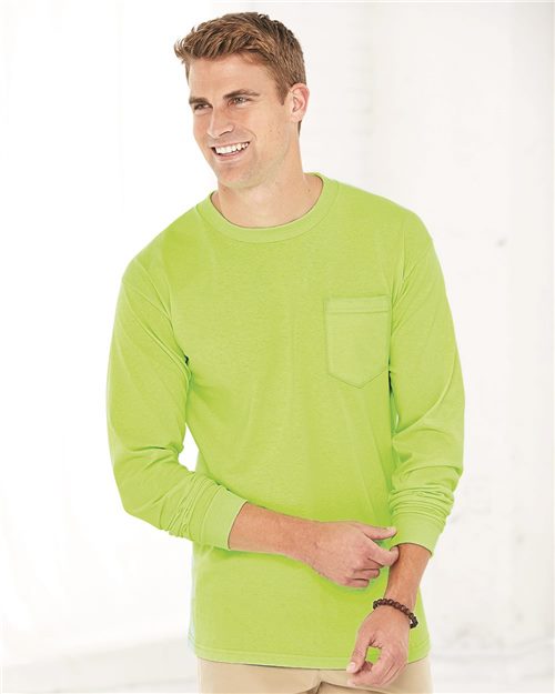 Bayside Unisex Union-Made Long Sleeve Pocket T-Shirt 3055