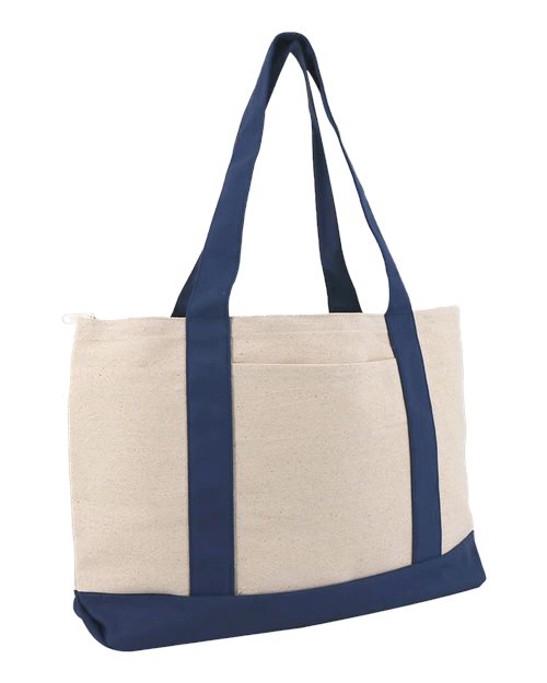 Liberty Bags Large Zippered Cotton Canvas Tote 8862