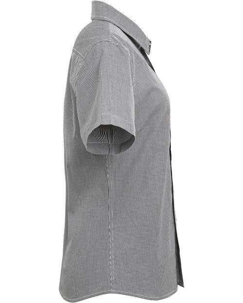 Artisan Collection by Reprime Women's Microcheck Gingham Short Sleeve Cotton Dress Shirt RP321