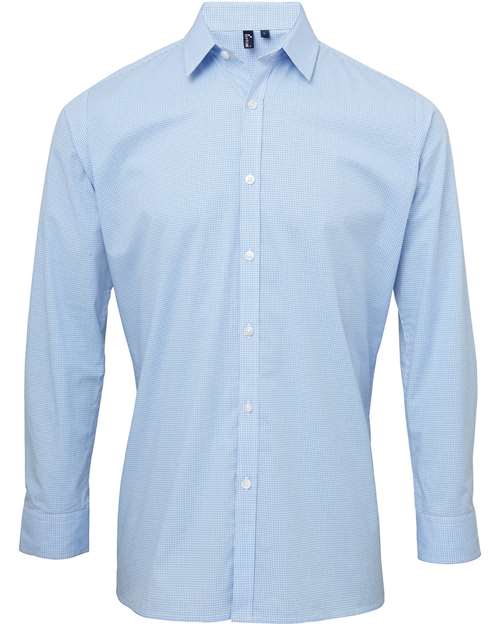 Artisan Collection by Reprime Men's Microcheck Gingham Cotton Shirt RP220