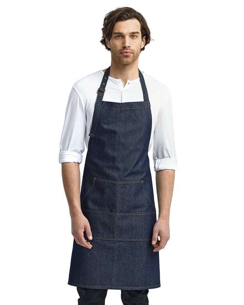 Artisan Collection by Reprime Jeans Stitch Denim Bib Apron RP126
