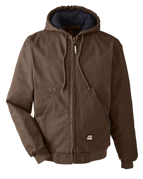 Berne Apparel Men's Heartland Washed Cotton Duck Hooded Jacket HJ375