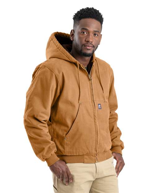 Berne Apparel Men's Heartland Washed Cotton Duck Hooded Jacket HJ375