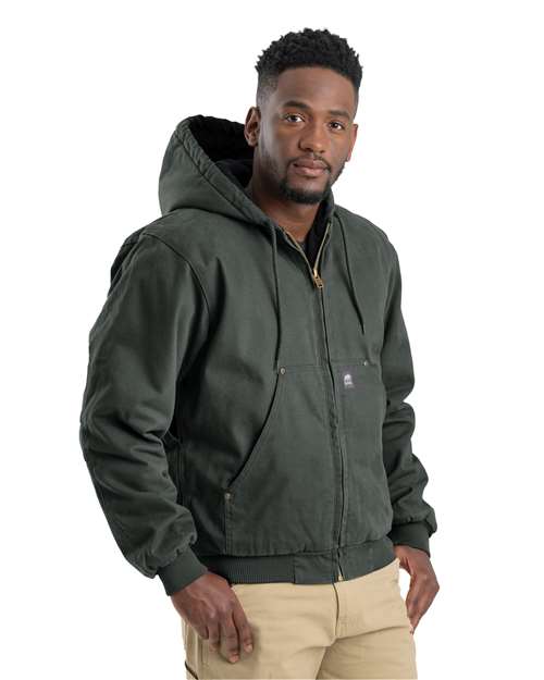Berne Apparel Men's Heartland Washed Cotton Duck Hooded Jacket HJ375