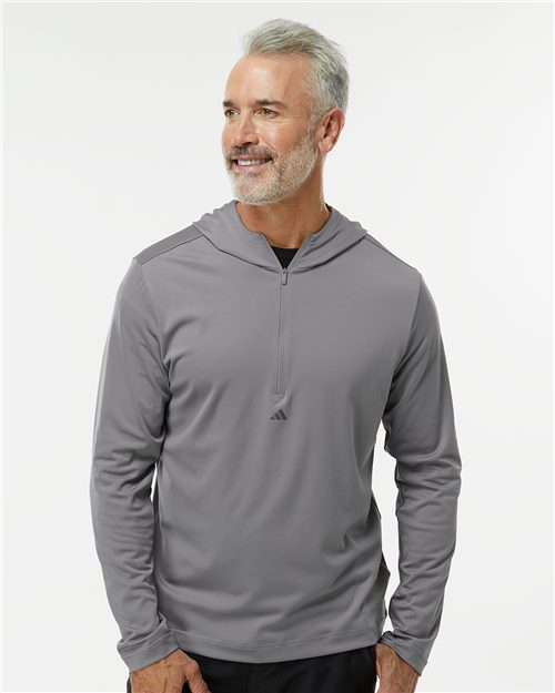 Adidas Men's Lightweight Quarter-Zip Hooded Pullover A596