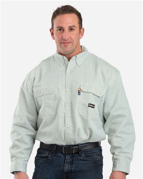 Berne Apparel Men's Flame-Resistant Down Plaid Work Shirt FRSH21