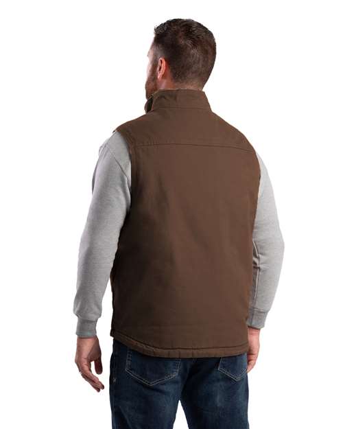 Berne Apparel Men's Heartland Sherpa-Lined Washed Duck Vest V818