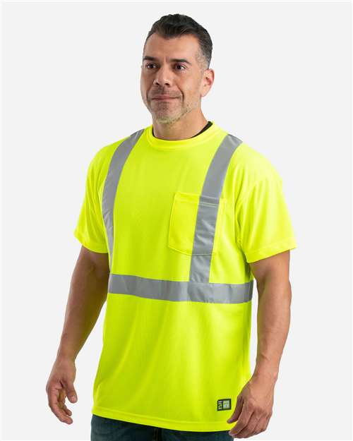 Berne Apparel Men's Hi-Vis Class 2 Performance Pocket T-Shirt HVK012