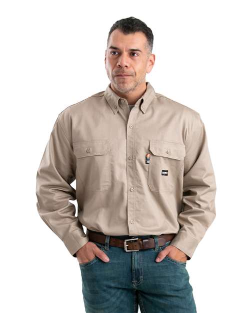 Berne Apparel Men's Tall Flame-Resistant Button Down Work Shirt FRSH10T