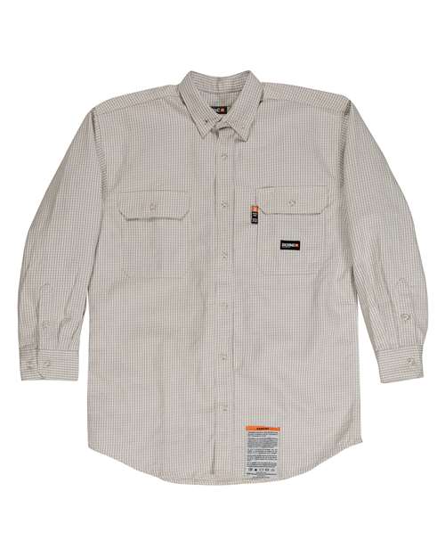 Berne Apparel Men's Tall Flame-Resistant Down Plaid Work Shirt FRSH21T