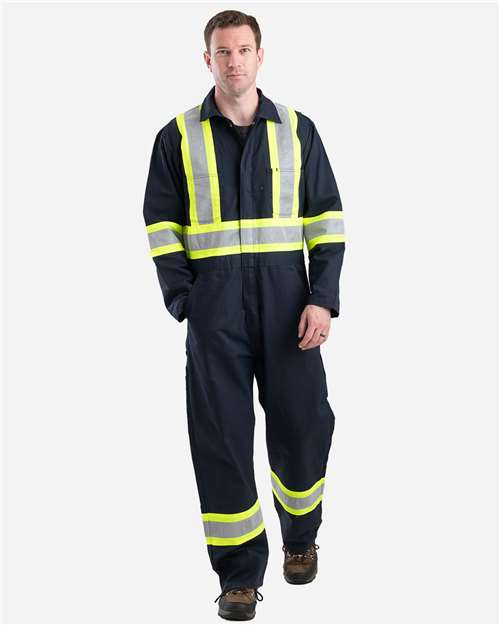 Berne Apparel Men's Safety Striped Unlined Coverall HVC250