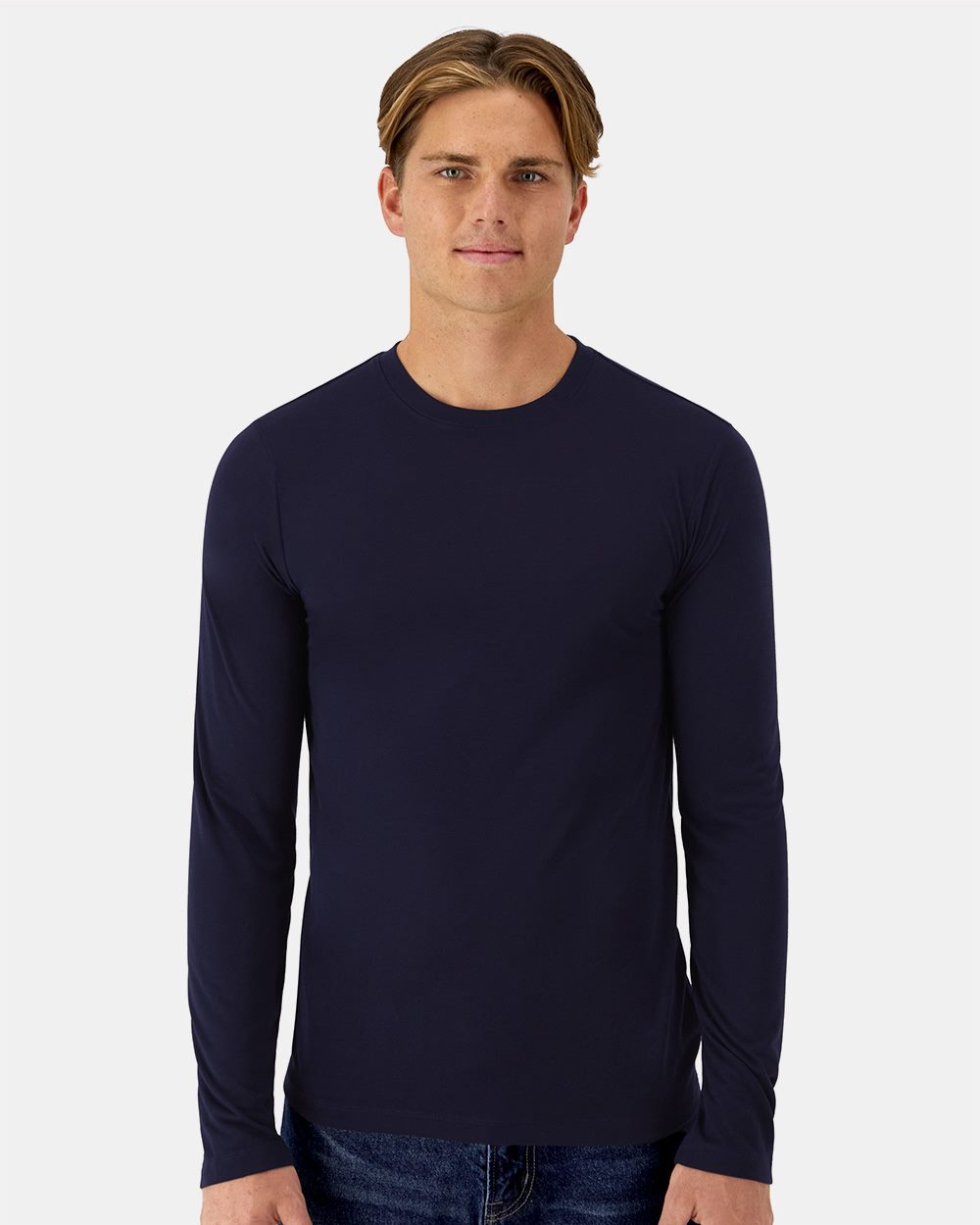 Hanes 484L - Unisex Cool DRI® Cotton Touch Long Sleeve T-Shirt - Athletic Navy