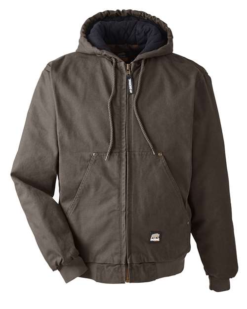 Berne Apparel Men's Tall Heartland Washed Cotton Duck Hooded Jacket HJ375T