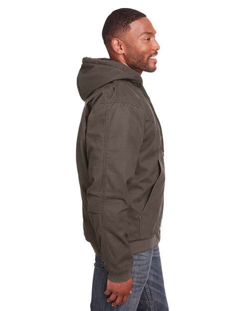 Berne Apparel Men's Tall Heartland Washed Cotton Duck Hooded Jacket HJ375T