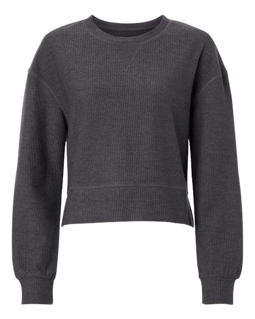 Boxercraft Women's Ribbed Knit Cropped Boxy Crew BW5102