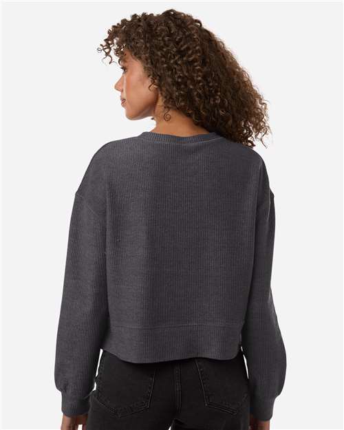 Boxercraft Women's Ribbed Knit Cropped Boxy Crew BW5102