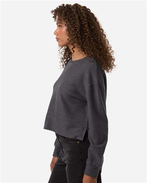Boxercraft Women's Ribbed Knit Cropped Boxy Crew BW5102
