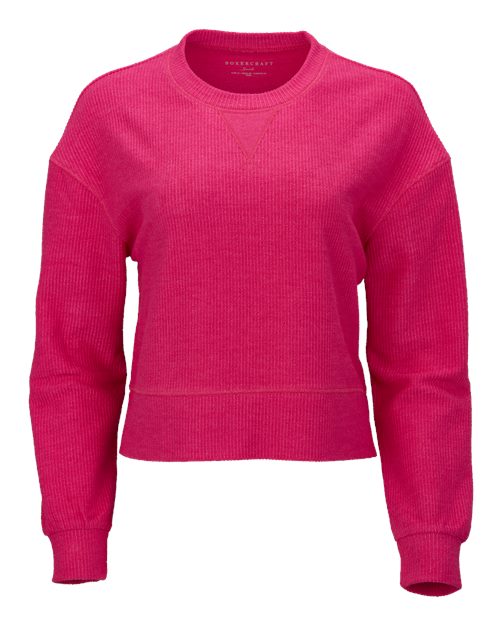 Boxercraft Women's Ribbed Knit Cropped Boxy Crew BW5102