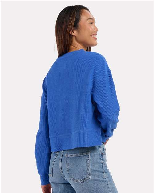 Boxercraft Women's Ribbed Knit Cropped Boxy Crew BW5102