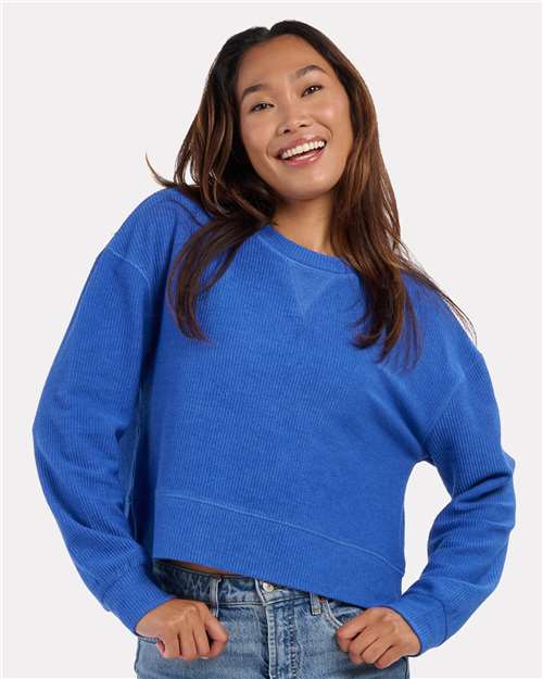 Boxercraft Women's Ribbed Knit Cropped Boxy Crew BW5102